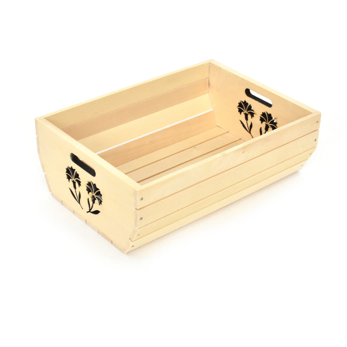 Wooden box - Flowers - Woodnectar.com (woodnectar, wood, wooden box, cookie stamp, engraving)