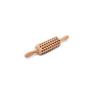 Rolling pin - Smaller hearts (Small) - Woodnectar.com (woodnectar, wood, wooden box, cookie stamp, engraving)